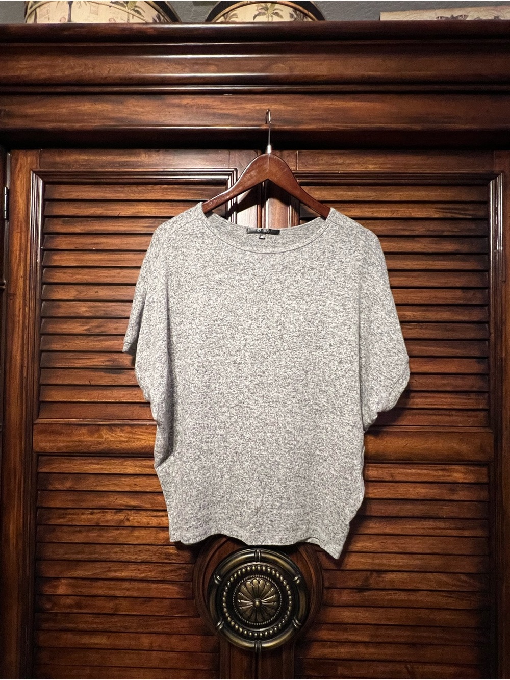 Quince Gray Marled Dolman Sleeve Soft Knit Stretch Top XS‎ Minimalist